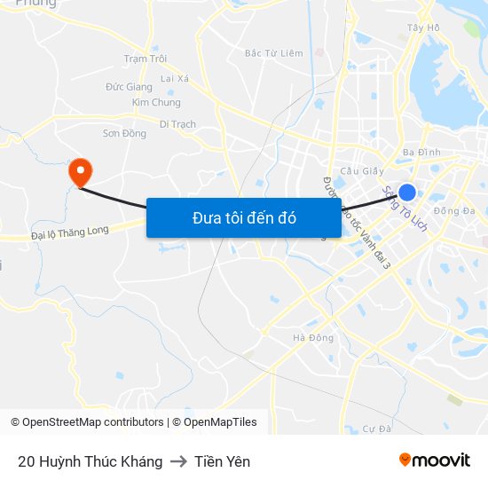 20 Huỳnh Thúc Kháng to Tiền Yên map