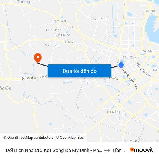 Đối Diện Nhà Ct5 Kđt Sông Đà Mỹ Đình - Phạm Hùng to Tiền Yên map