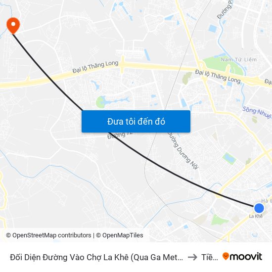 Đối Diện Đường Vào Chợ La Khê (Qua Ga Metro La Khê) - 405 Quang Trung (Hà Đông) to Tiền Yên map