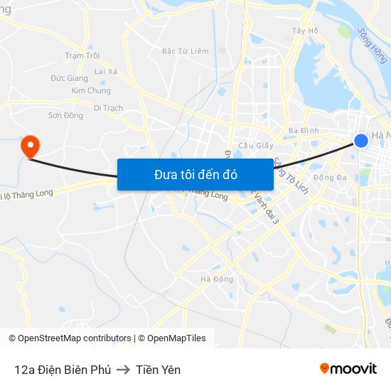 12a Điện Biên Phủ to Tiền Yên map