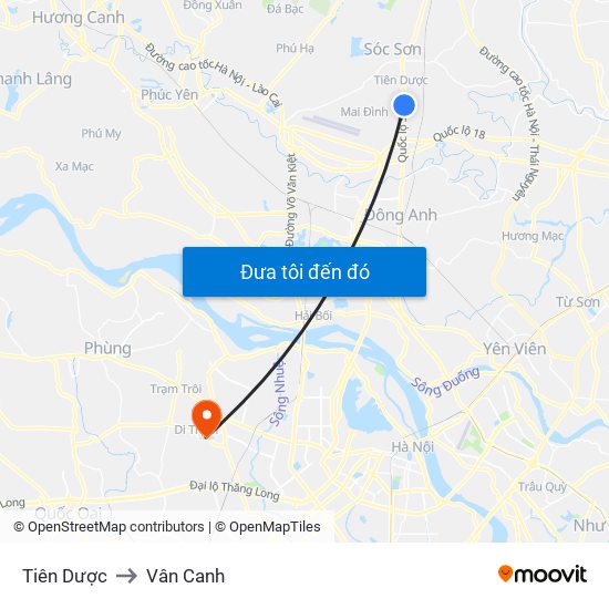 Tiên Dược to Vân Canh map