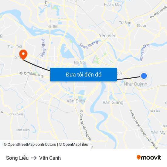 Song Liễu to Vân Canh map