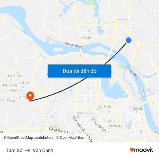 Tầm Xá to Vân Canh map