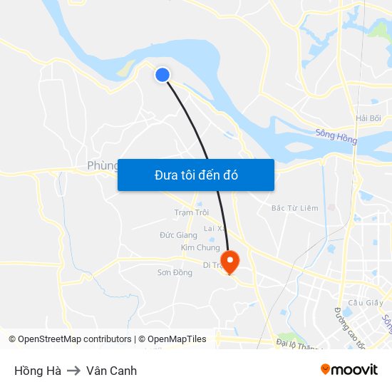 Hồng Hà to Vân Canh map