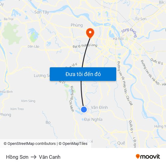 Hồng Sơn to Vân Canh map