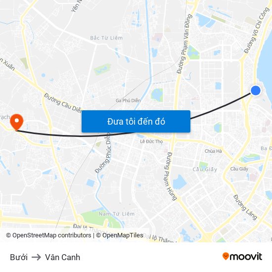 Bưởi to Vân Canh map