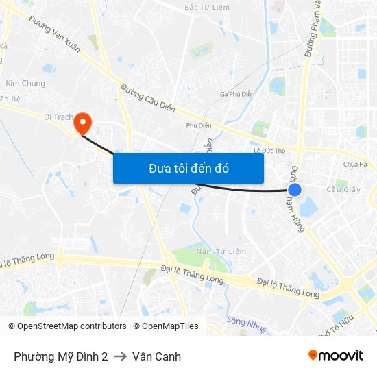 Phường Mỹ Đình 2 to Vân Canh map