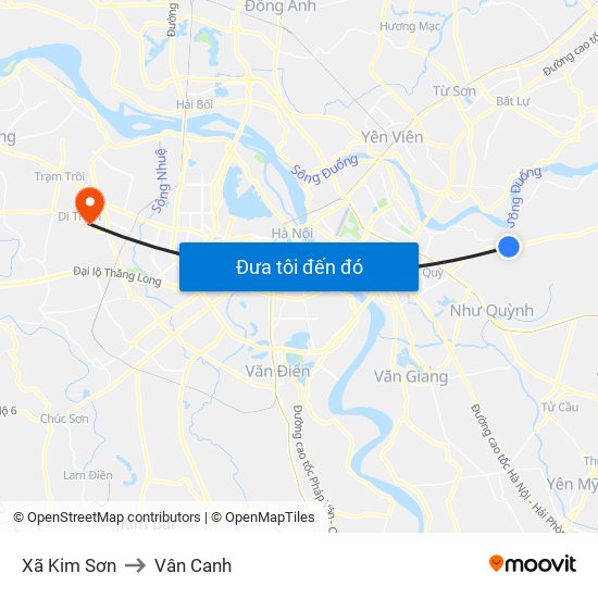 Xã Kim Sơn to Vân Canh map