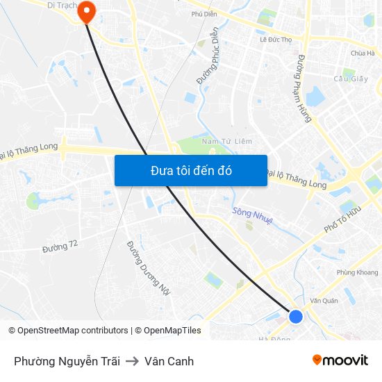 Phường Nguyễn Trãi to Vân Canh map