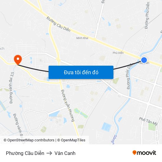 Phường Cầu Diễn to Vân Canh map