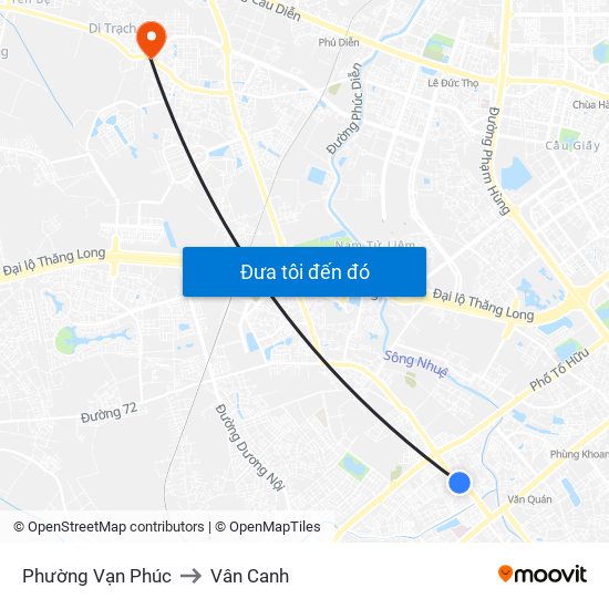 Phường Vạn Phúc to Vân Canh map