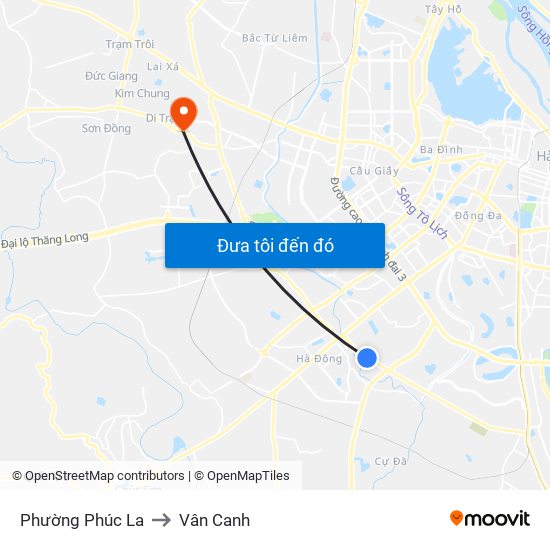 Phường Phúc La to Vân Canh map