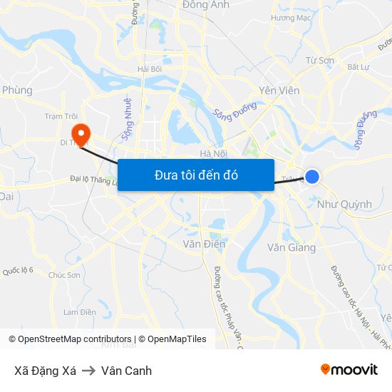 Xã Đặng Xá to Vân Canh map