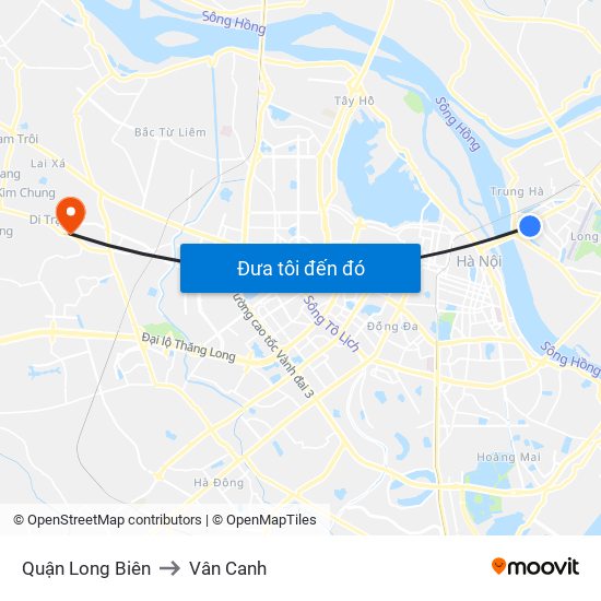 Quận Long Biên to Vân Canh map