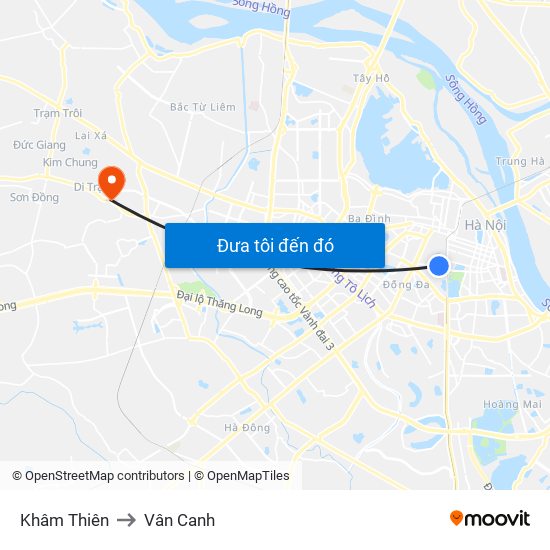 Khâm Thiên to Vân Canh map