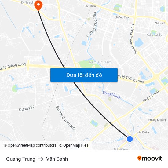 Quang Trung to Vân Canh map