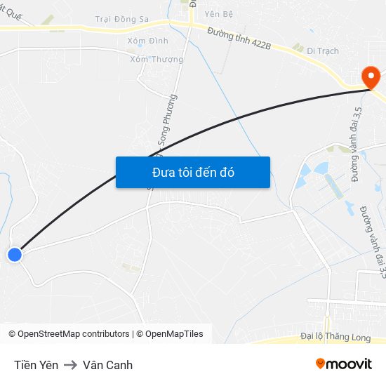 Tiền Yên to Vân Canh map