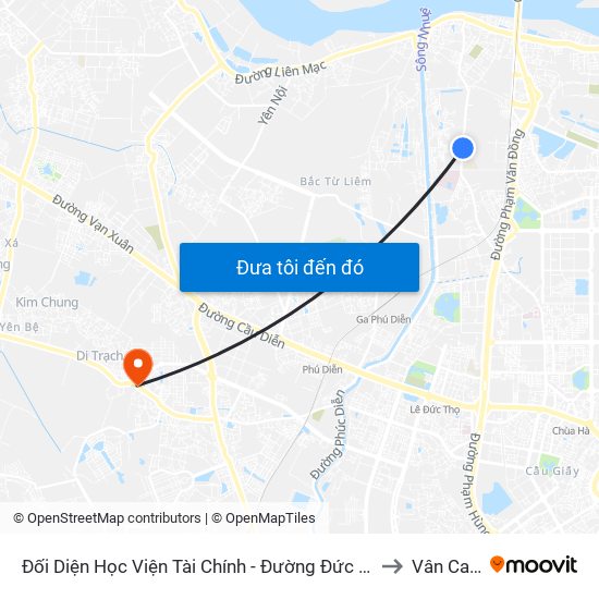 Đối Diện Học Viện Tài Chính - Đường Đức Thắng to Vân Canh map