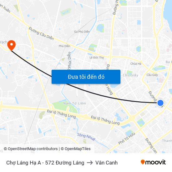 Chợ Láng Hạ A - 572 Đường Láng to Vân Canh map