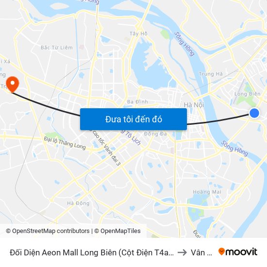 Đối Diện Aeon Mall Long Biên (Cột Điện T4a/2a-B Đường Cổ Linh) to Vân Canh map