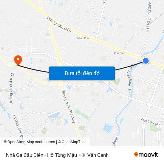 Nhà Ga Cầu Diễn - Hồ Tùng Mậu to Vân Canh map