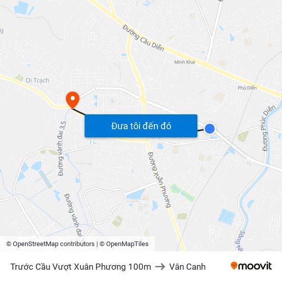 Trước Cầu Vượt Xuân Phương 100m to Vân Canh map