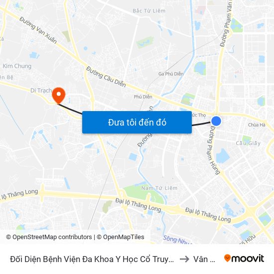 Đối Diện Bệnh Viện Đa Khoa Y Học Cổ Truyền - Phạm Hùng to Vân Canh map