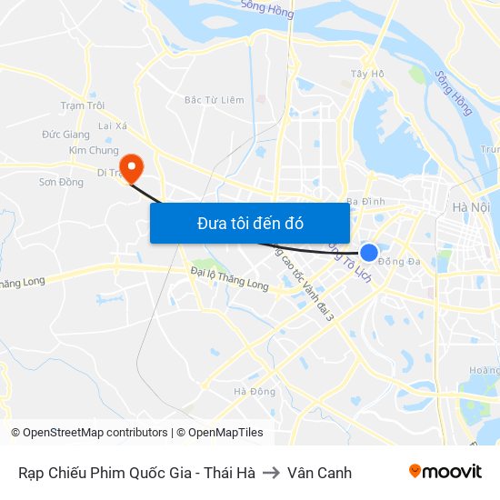 Rạp Chiếu Phim Quốc Gia - Thái Hà to Vân Canh map