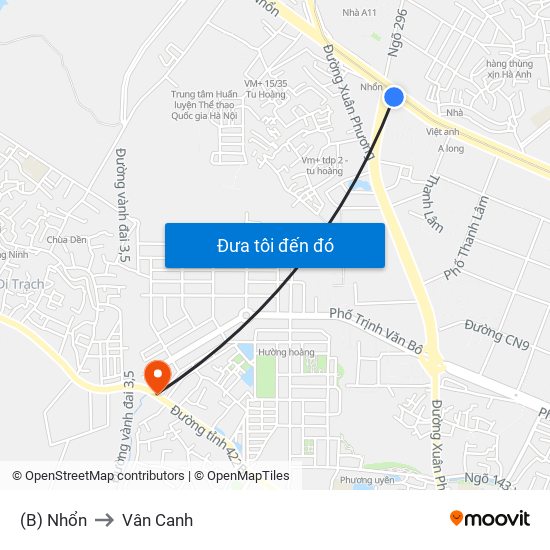 (B) Nhổn to Vân Canh map