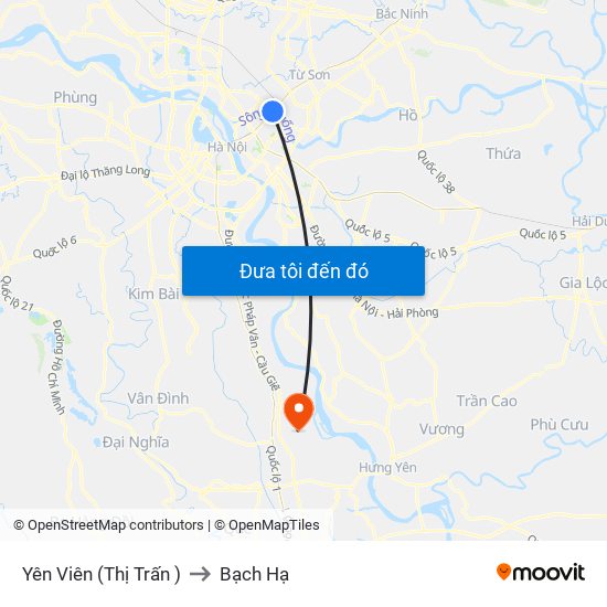 Yên Viên (Thị Trấn ) to Bạch Hạ map