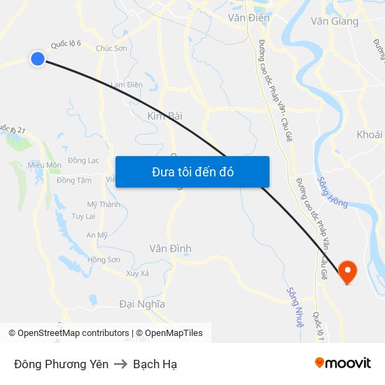 Đông Phương Yên to Bạch Hạ map