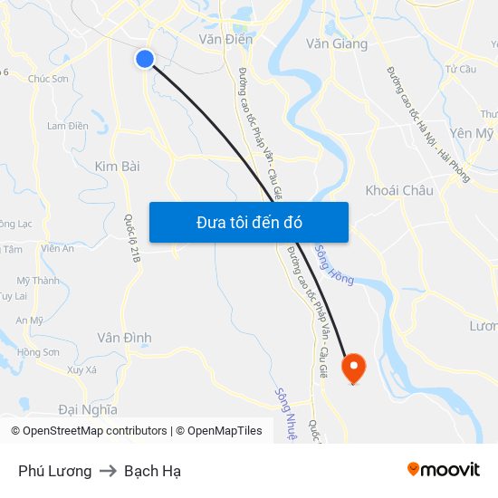 Phú Lương to Bạch Hạ map