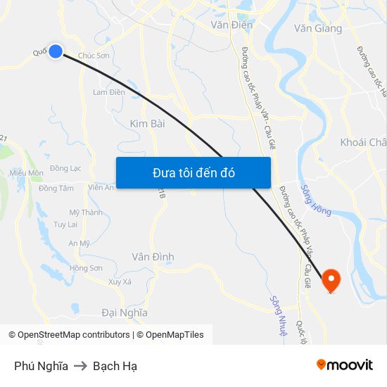 Phú Nghĩa to Bạch Hạ map