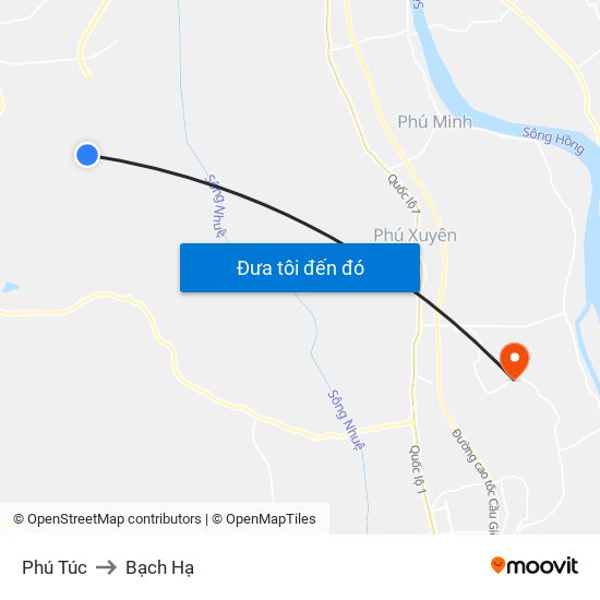 Phú Túc to Bạch Hạ map