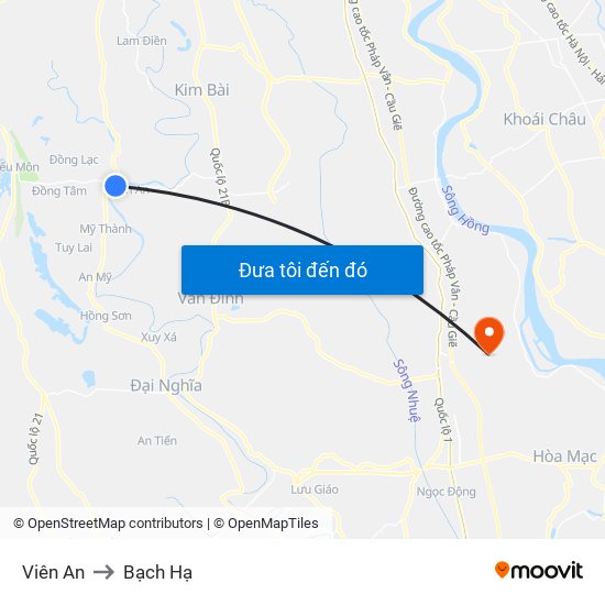 Viên An to Bạch Hạ map