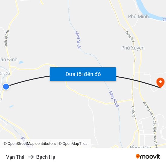 Vạn Thái to Bạch Hạ map