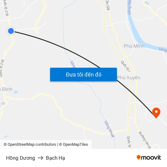 Hồng Dương to Bạch Hạ map