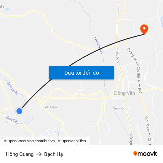 Hồng Quang to Bạch Hạ map