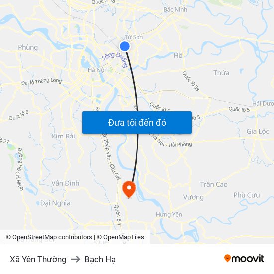 Xã Yên Thường to Bạch Hạ map