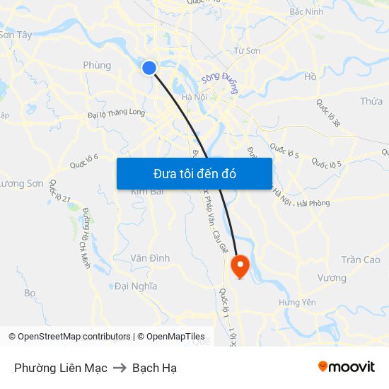 Phường Liên Mạc to Bạch Hạ map