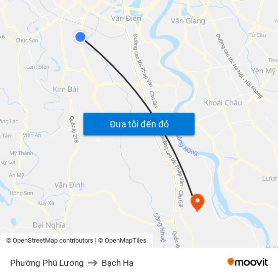 Phường Phú Lương to Bạch Hạ map