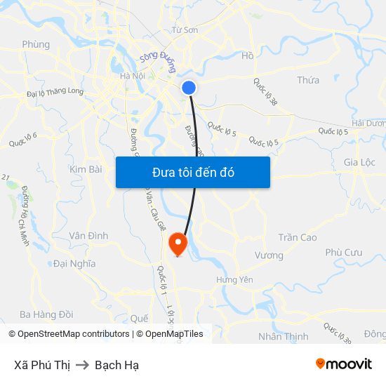 Xã Phú Thị to Bạch Hạ map