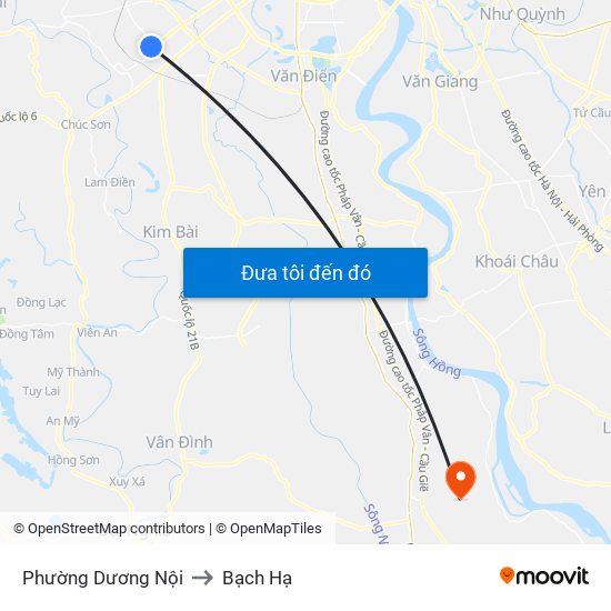 Phường Dương Nội to Bạch Hạ map