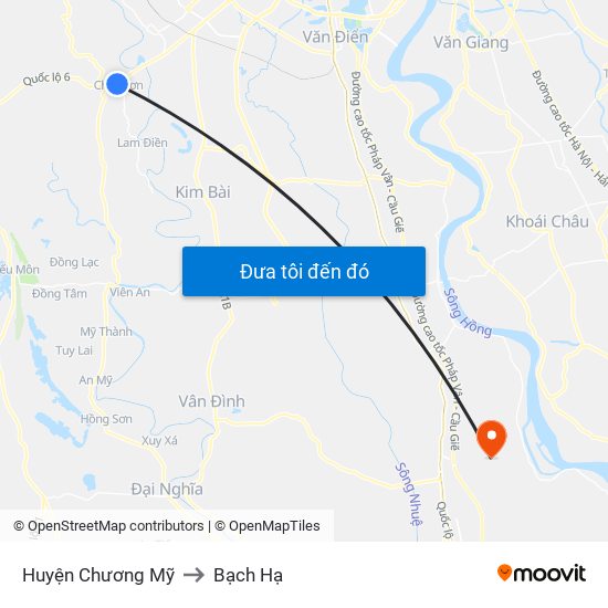 Huyện Chương Mỹ to Bạch Hạ map