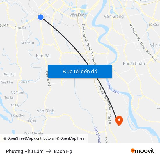 Phường Phú Lãm to Bạch Hạ map