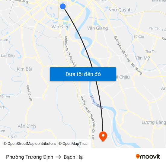 Phường Trương Định to Bạch Hạ map