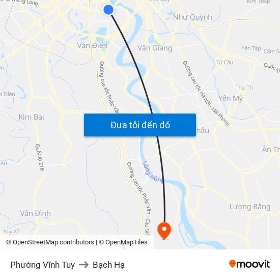 Phường Vĩnh Tuy to Bạch Hạ map