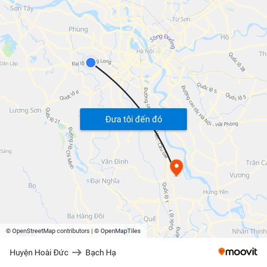 Huyện Hoài Đức to Bạch Hạ map