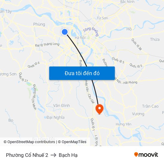 Phường Cổ Nhuế 2 to Bạch Hạ map