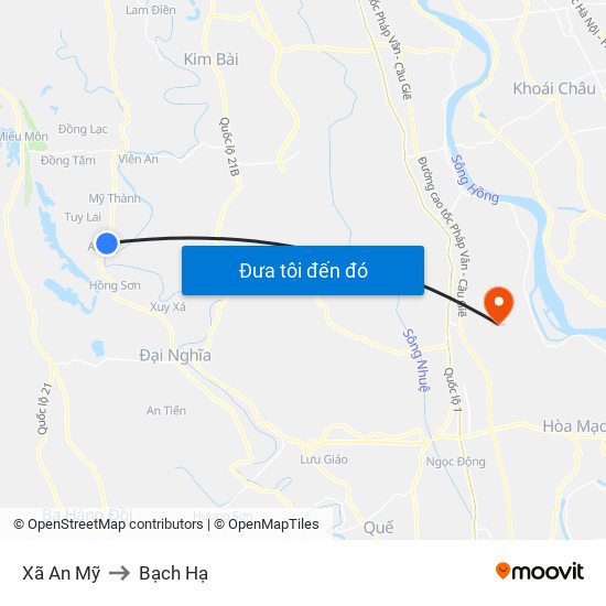 Xã An Mỹ to Bạch Hạ map